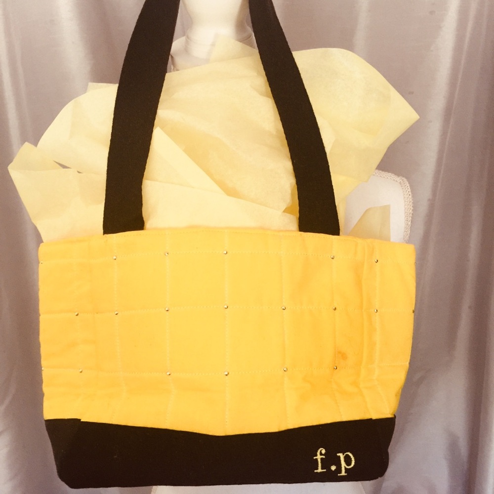 F.P embroidered cloth tote bag,13”width,7”length